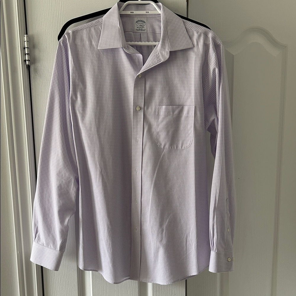 Brooks Brothers Purple Gingham Dress Shirt